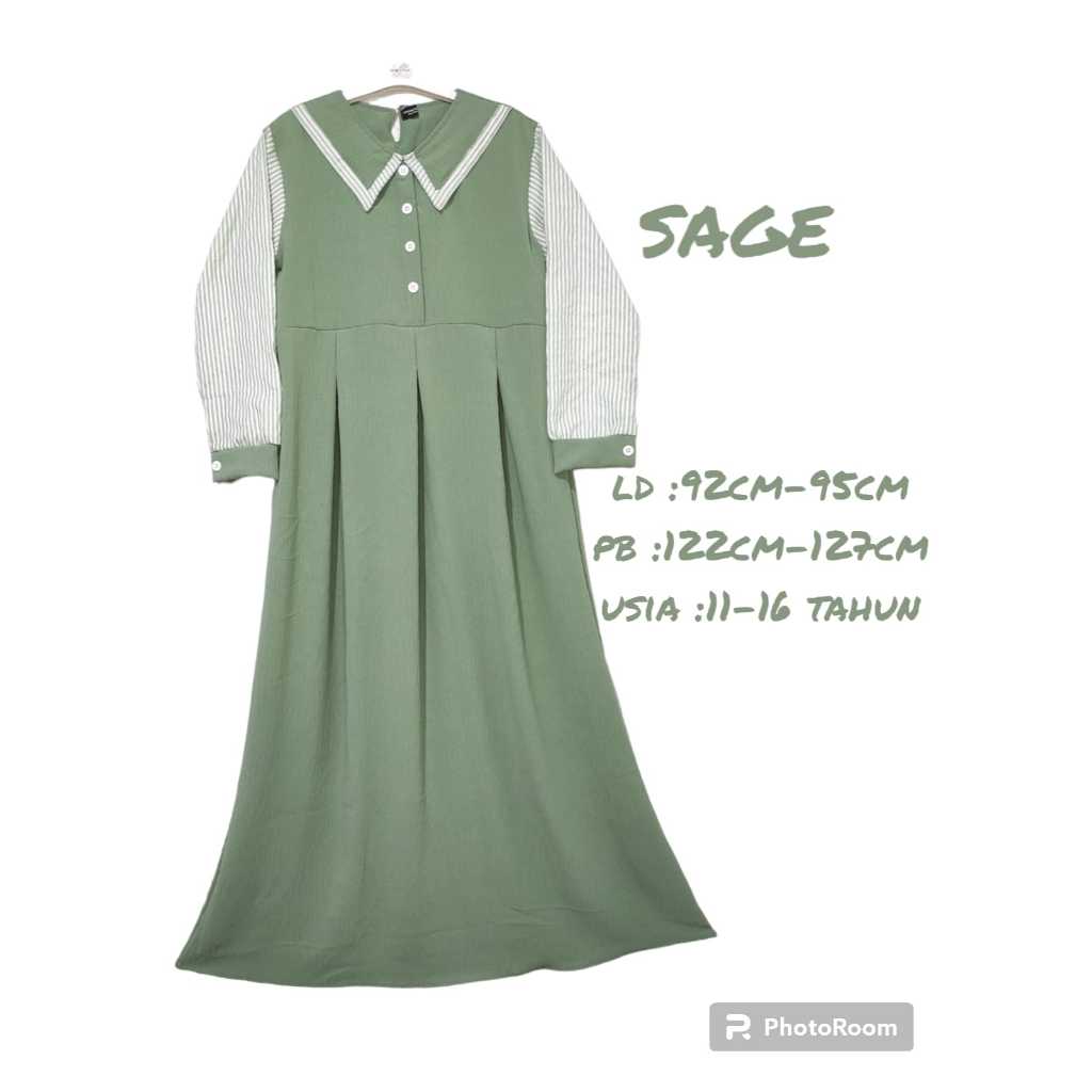 GAMIS SELENA DRESS KIDS gamis anak terbaru bahan crinkle dress lebaran viral  mix salur umur 6-16thn