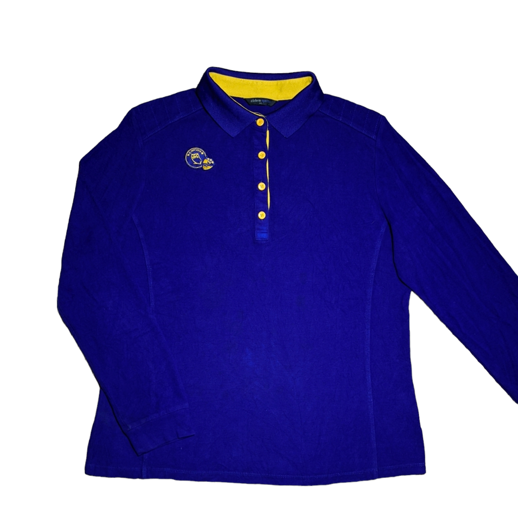 Kaos Polo Wanita ZISHEN GOLF SPORTS Tebal Biru Size XL Preloved