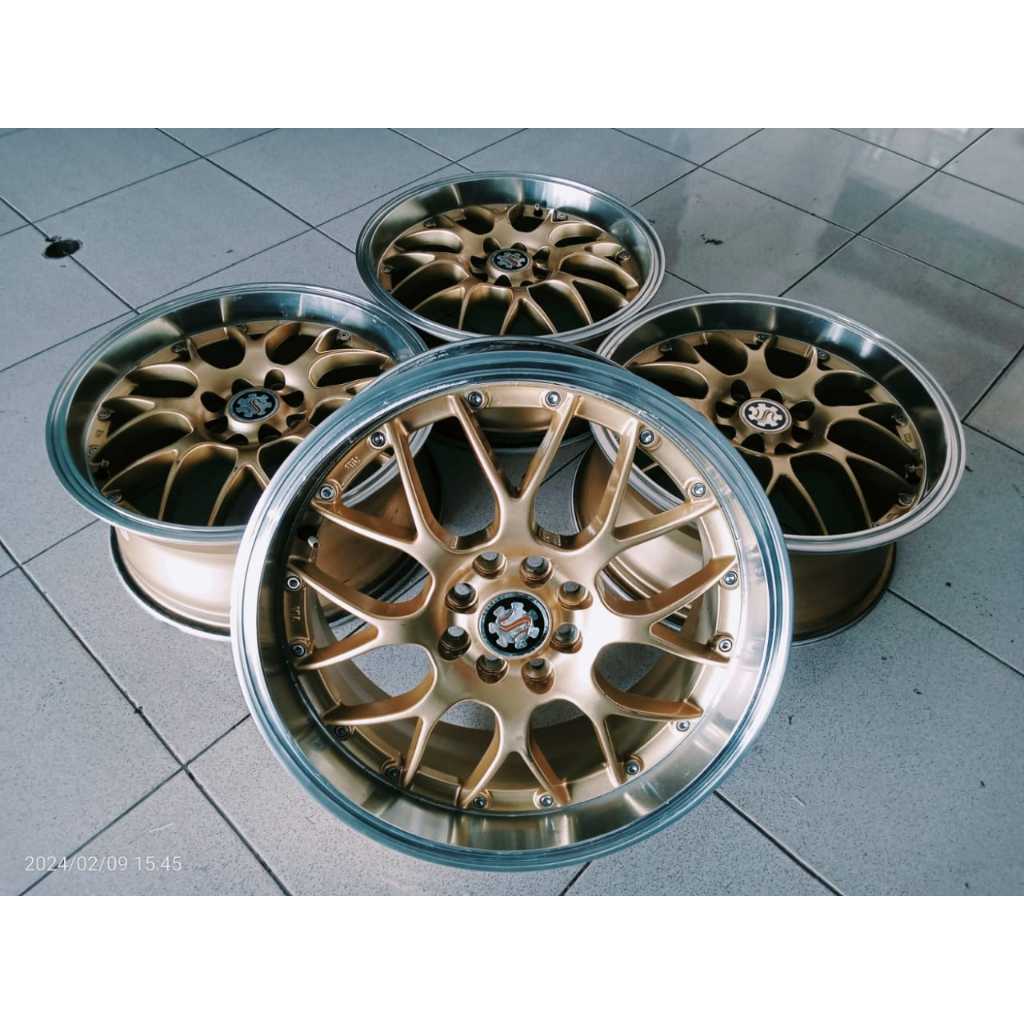 PELEK RACING MOBIL MURAH VELG BBS RING 17 LEBAR 7,5 INCH LUBANG BAUT 4 X 100 / 4 X 114,3 OFFSET 45 W