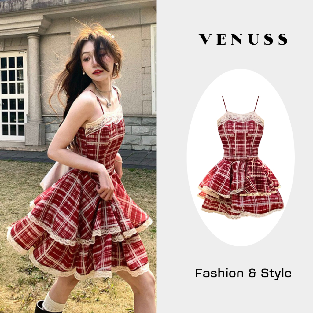 Dress Pendek Merah Musim Panas/Dress Korean Style/Dress Merah/Dress tali pendek/Dress Import China/D