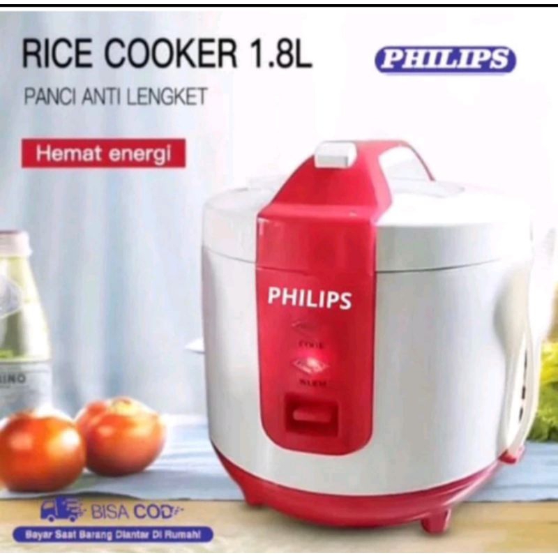 0Philips Rice Cooker 2 Liter - HD3119/49 Merah