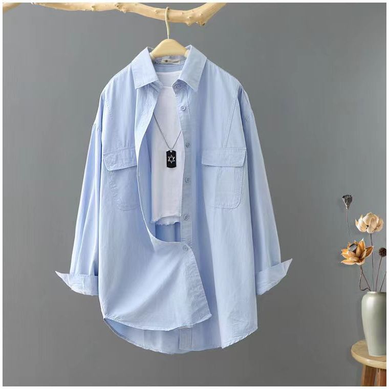 Vinica - Kemeja Wanita Terbaru - Ootd Wanita Remaja Kekinian - Atasan Kemeja Wanita Saku Dua