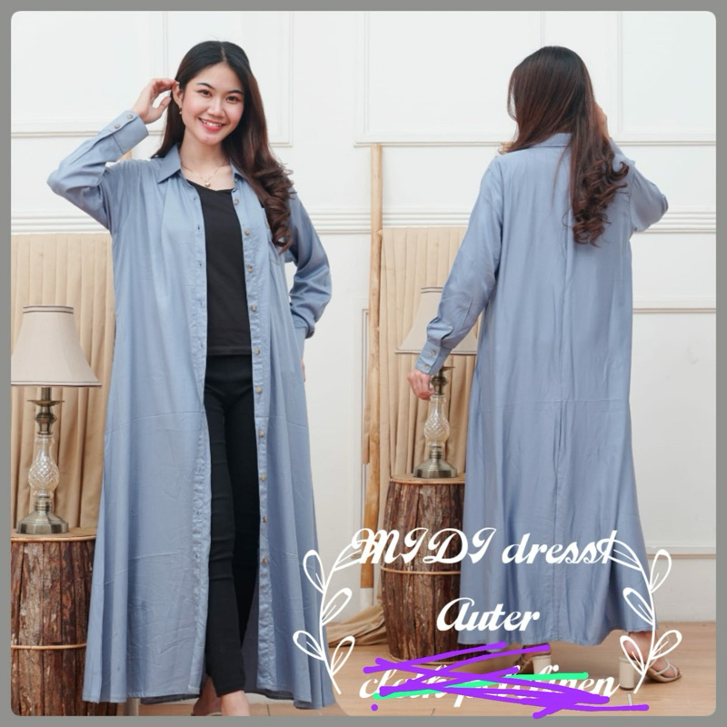 OESTE FELIN midi dress Crinkle airflow premium import