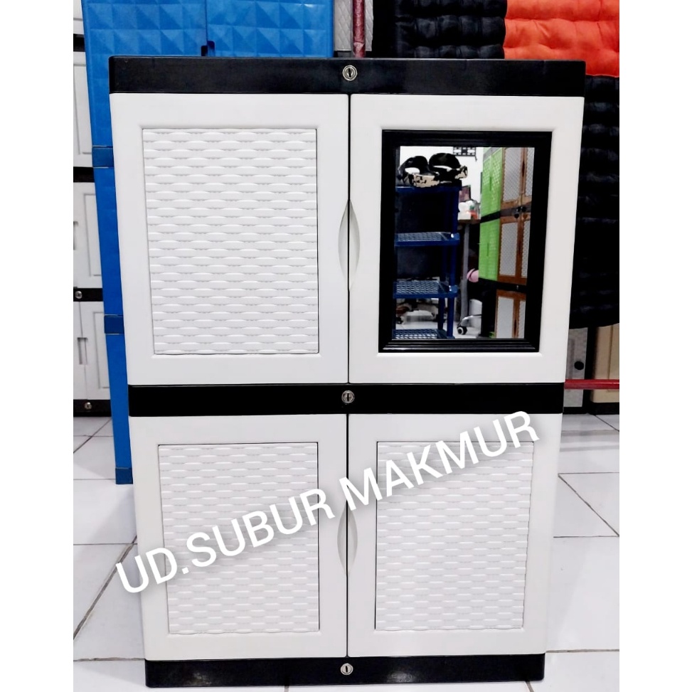 Dapatkan Lemari Plastik Lemari Pakaian ROTAN Susun 2