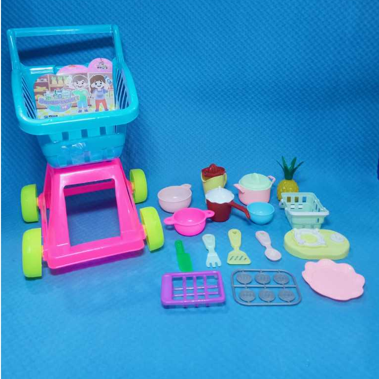 Mainan Trolley Keranjang Belanja Supermarket / Keranjang Dorong Mainan Anak