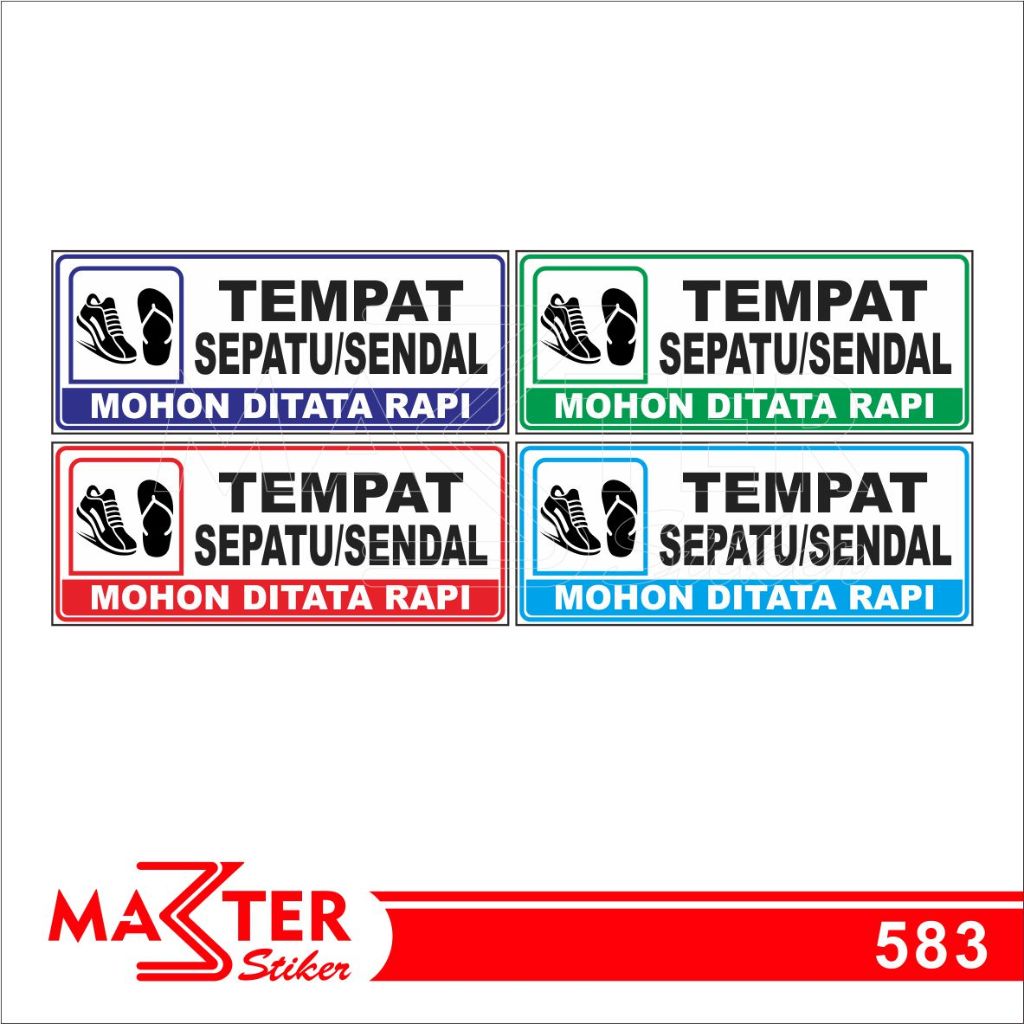 

583 - Stiker Tempat Sepatu dan Sendal/Sandal, Sticker Vinyl, Tahan Air, Termurah, dan Bisa Custom