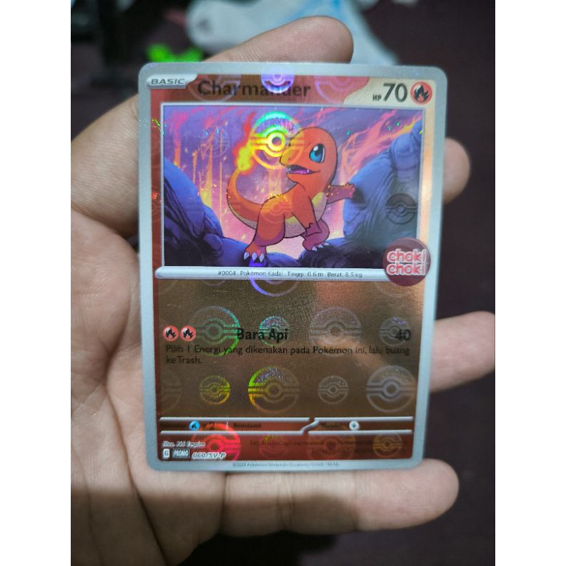 POKEMON CHARMENDER TCG INDONESIA CHOKI CHOKI HOLOFOIL HOLOGRAM KARTU ORI 060/SV-P