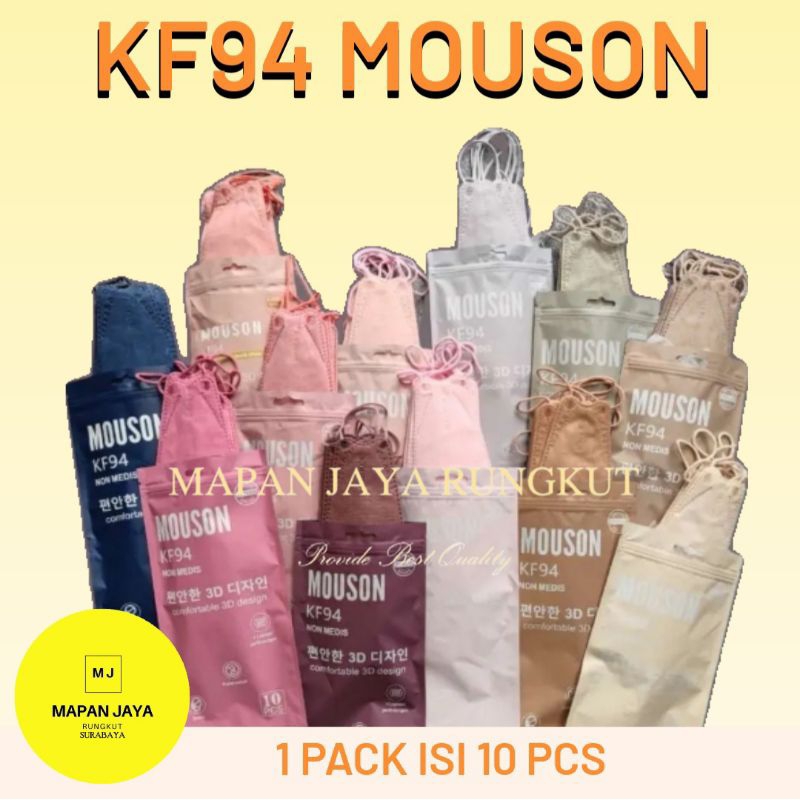 Masker KF94 Mouson Pack Isi 10pcs / Masker Mouson Korea KF94 4ply