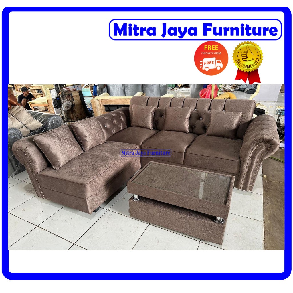 SOFA L MINIMALIS BLUDRU FULL SET