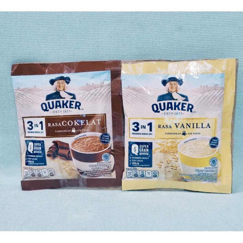 

Quaker 3 in 1 Rasa Cokelat / Vanilla (5 Pcs x 28 gr)