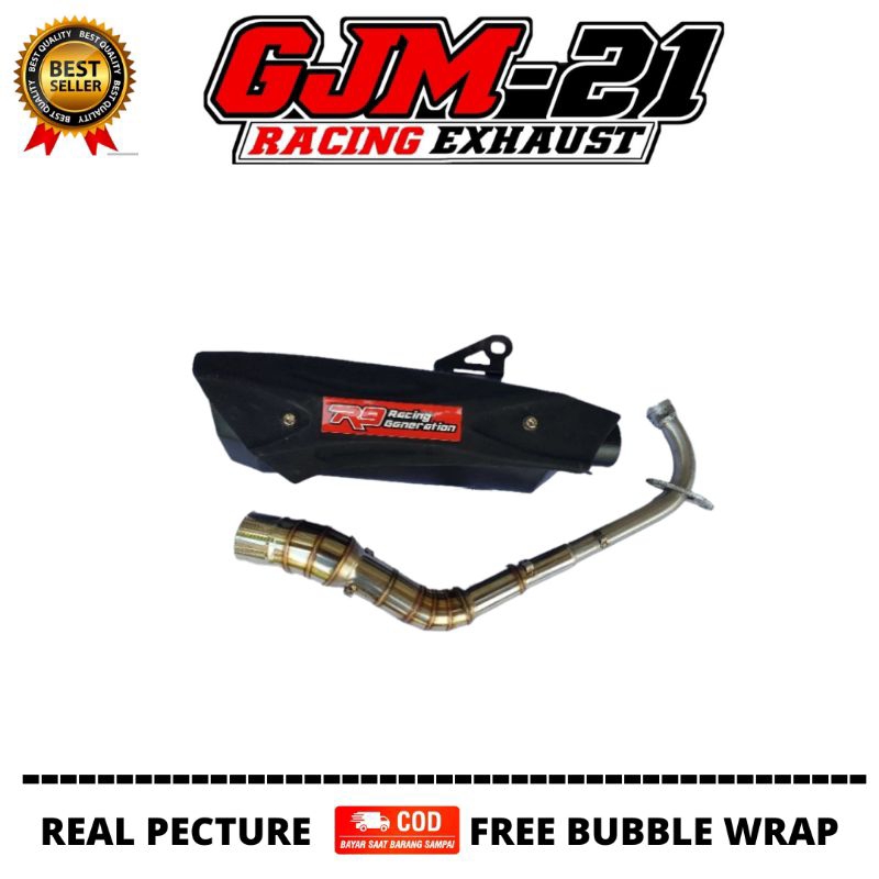 Knalpot R9 MiSANO Original produk Gjm Racing 21 black koting, Beat FI ESP KARBU Deluxe, NMax. New OL