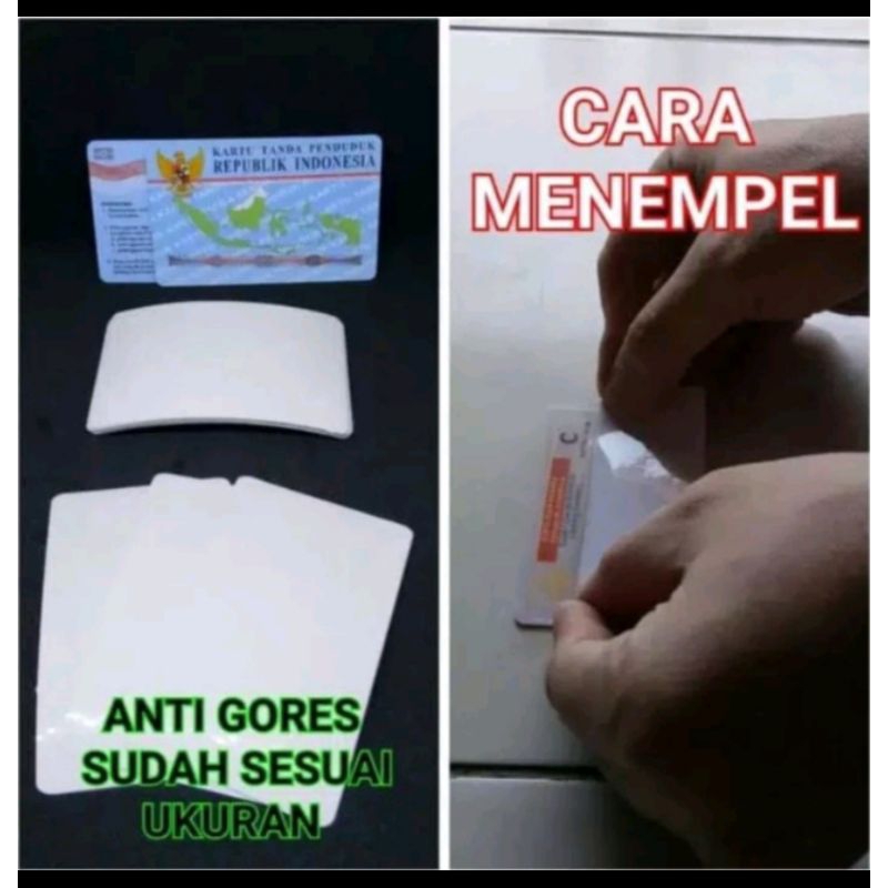 

♥️Tri♥️ Stiker Anti Gores Laminating KTP SIM Kartu Kredit Credit Card ATM Lem Praktis Bisa pasang sendiri (bayar ditempat)