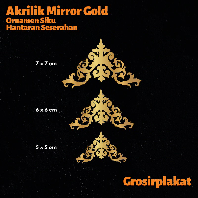 Sudut Siku Hantaran Mahar Akrilik Mirror God Dekorasi Mahar Sudut Siku Seserahan