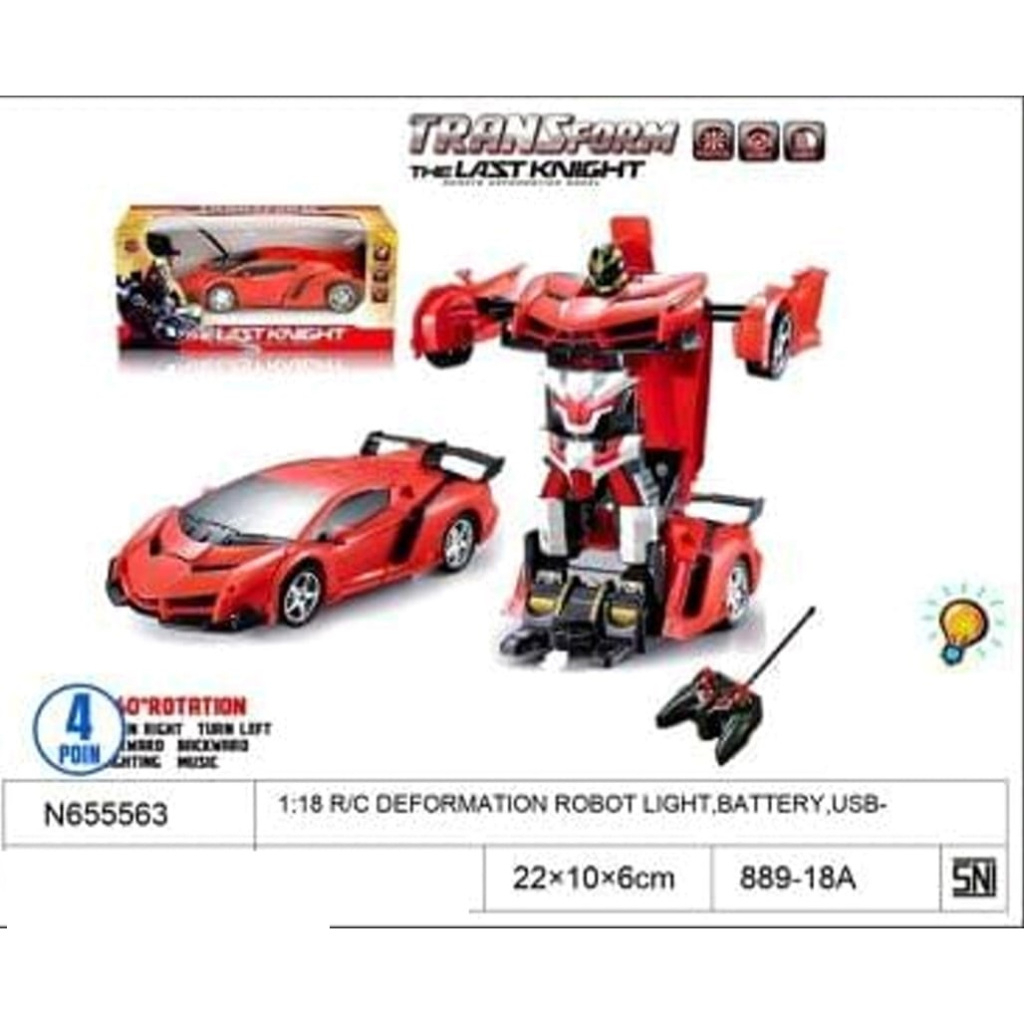 MAINAN MOBIL REMOTE TRANSFORM RC ROBOT CAR  88918