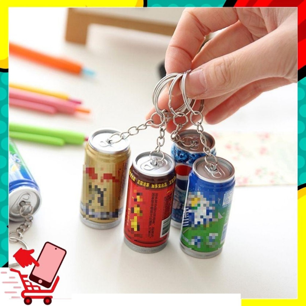 

FPS Gantungan Kunci Minuman Kaleng 2 IN 1 Pena Bentuk Minuman Pulpen Botol Minuman Gantungan Keychain Murah