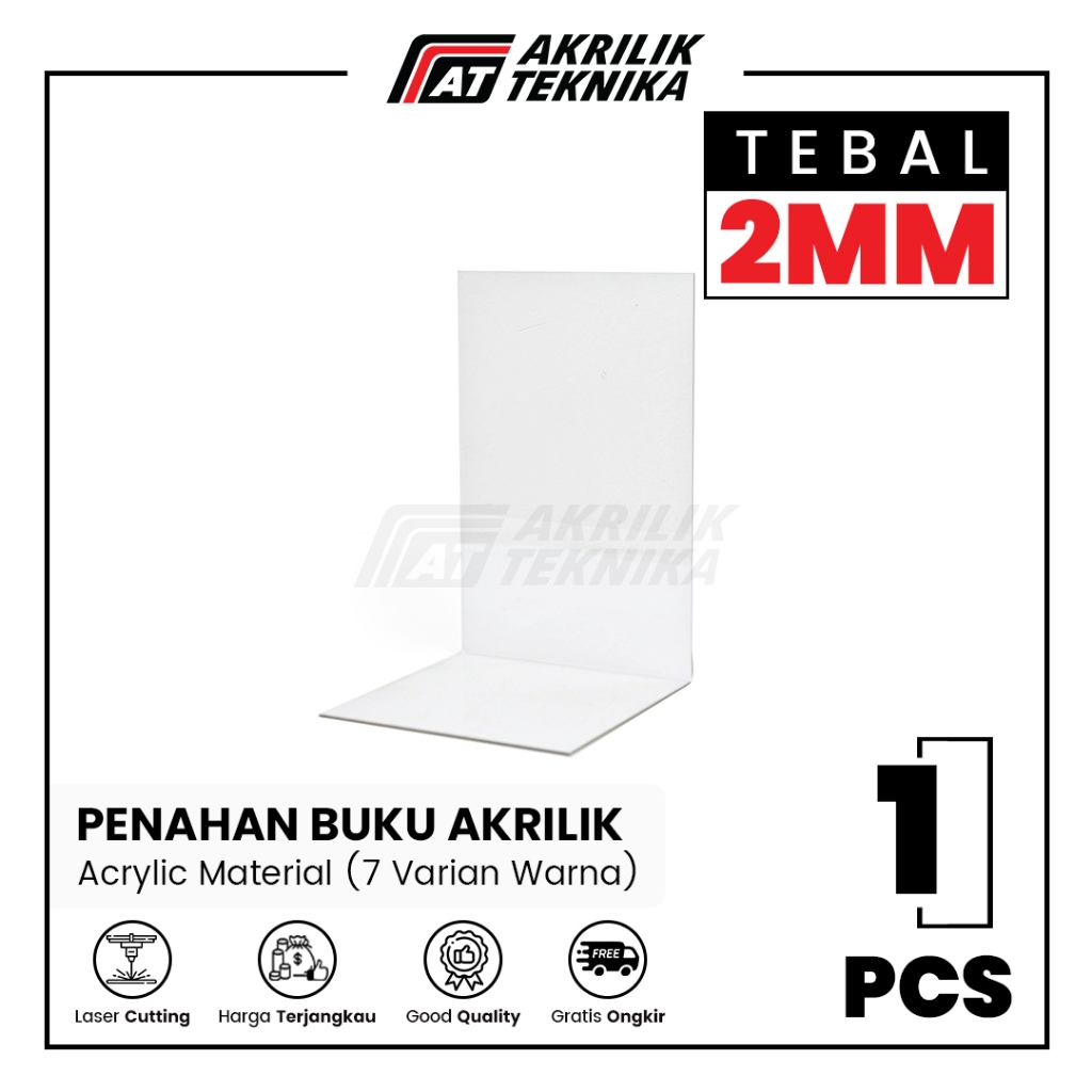 

Akrilik Pembatas Penahan Pengganjal Buku Acrylic Book Stand - 2mm