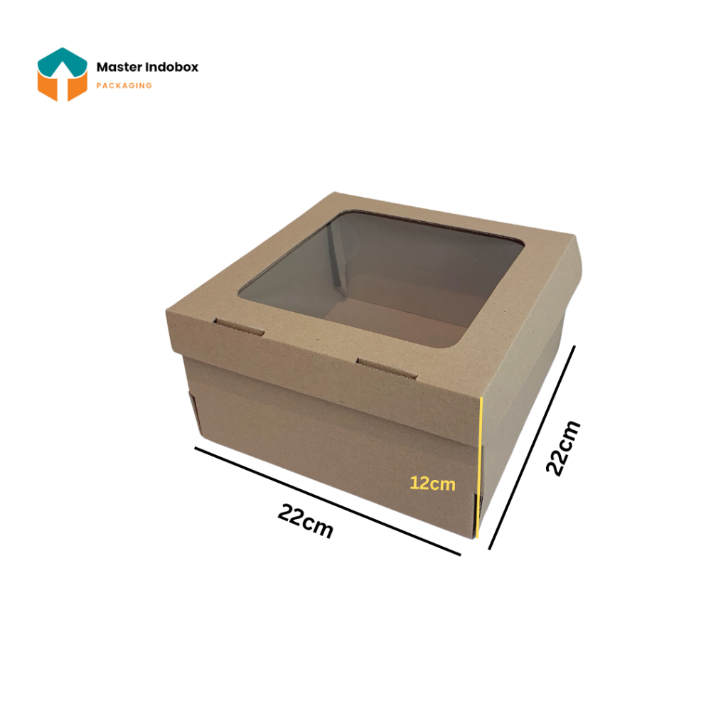 

EFLUTE Dus Kotak Box Tart Cake Tinggi 22x22x12 | Dus Box Kotak Kue Tart Tinggi Tutup Gabung