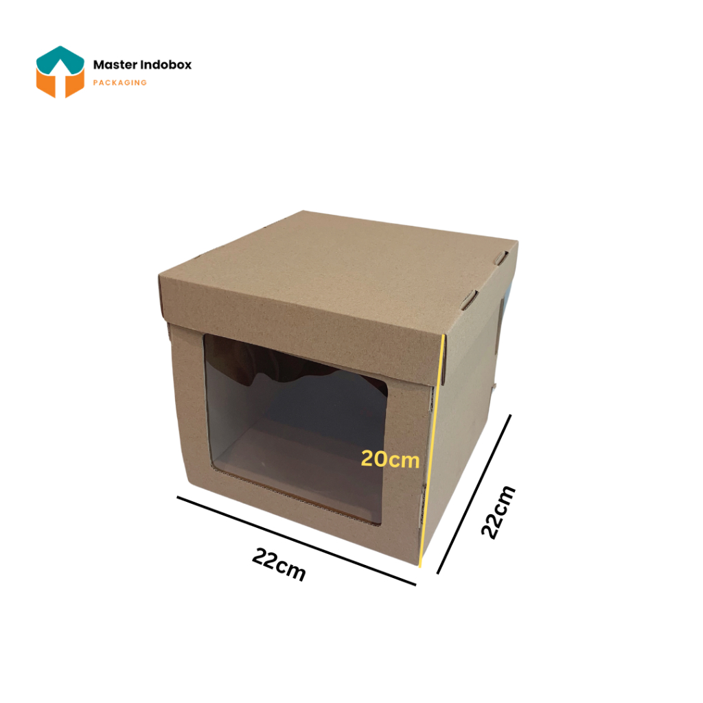 

EFLUTE Dus Kotak Box Tart Cake Tinggi 22x22x20 | Dus Box Kotak Kue Tart Tinggi Tutup Pisah