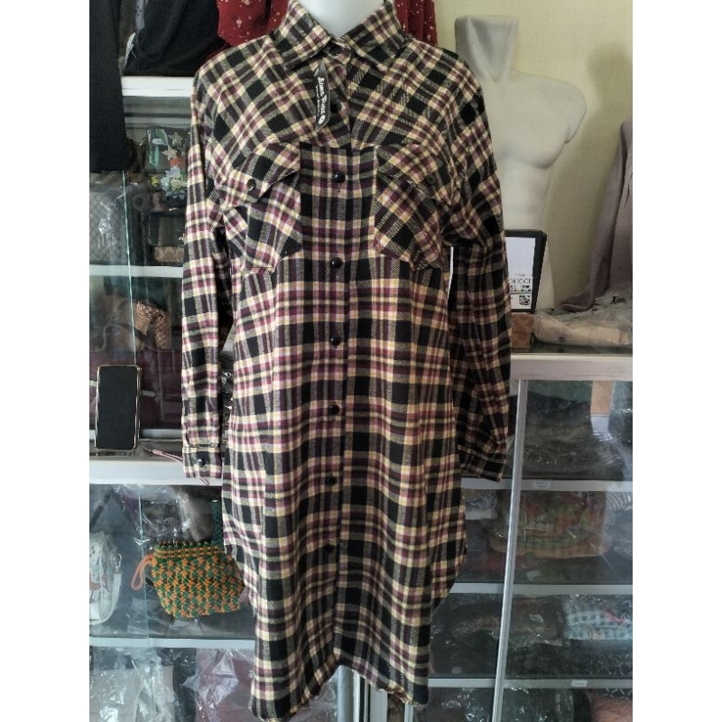 TUNIK/ TUNIK WANITA FLANEL 5 PUTRI KOTAK-KOTAK