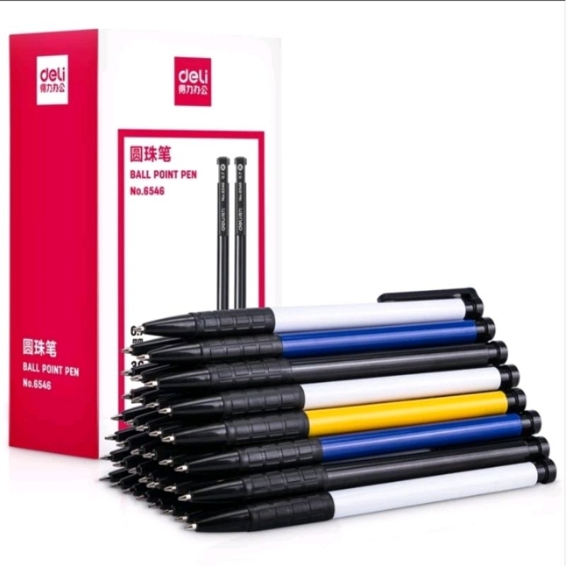 

pulpen Deli Retractable isi tinta Tebal 6546-Hitam