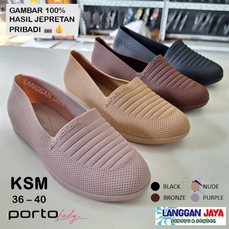 PORTO LADY KSM (36-40) - Sepatu Karet | Kantoran | Harian | Flatshoes | Porto Bandung Original | (BI