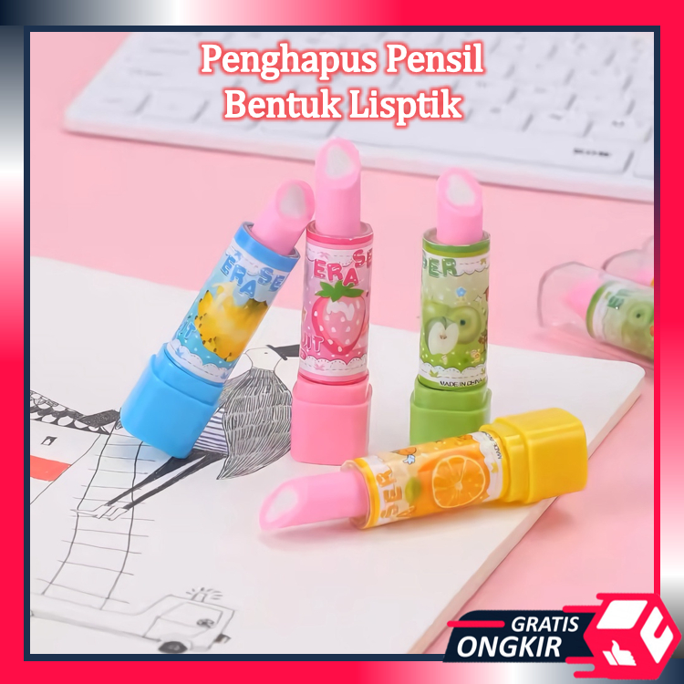 

Gratis Ongkir - S5671 Penghapus Pensil Bentuk Lipstik Warna Warni / Penghapus Model Lips