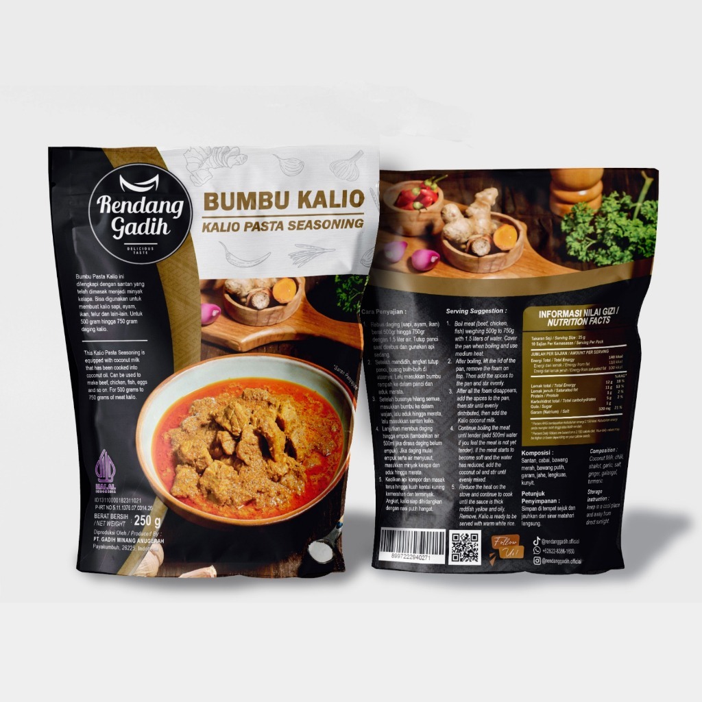 

Bumbu Kalio Instan Rendang Gadih 250 gram