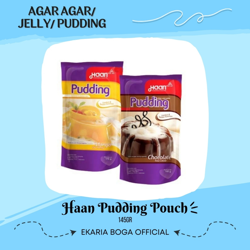 

JELLY | AGAR AGAR | PUDDING | HAAN PUDDING MIX | BUBUK INSTAN | HAAN PUDDING POUCH 145GR