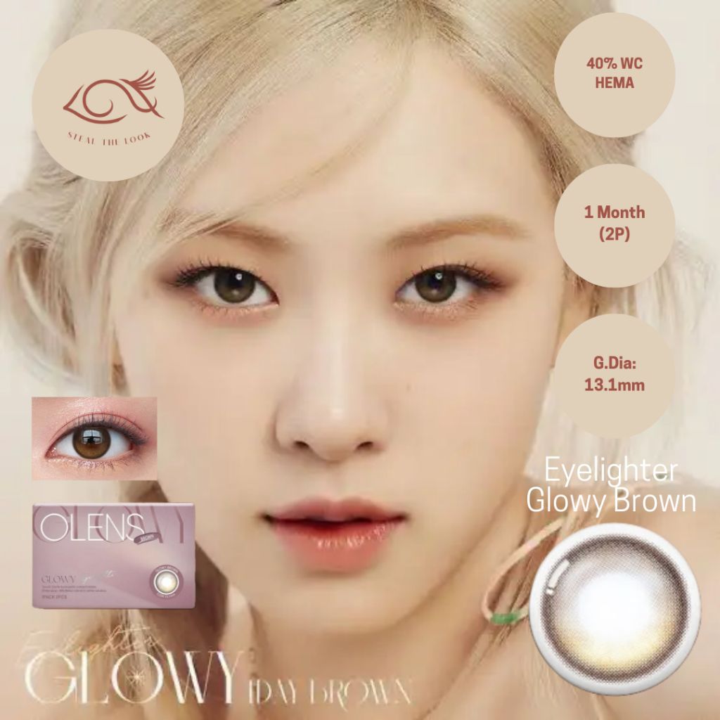 Ready Ori 100% Olens Newjeans & Blackpink Monthly Eyelighter Glowy Brown Series ( 2pcs = 1 pasang ) 
