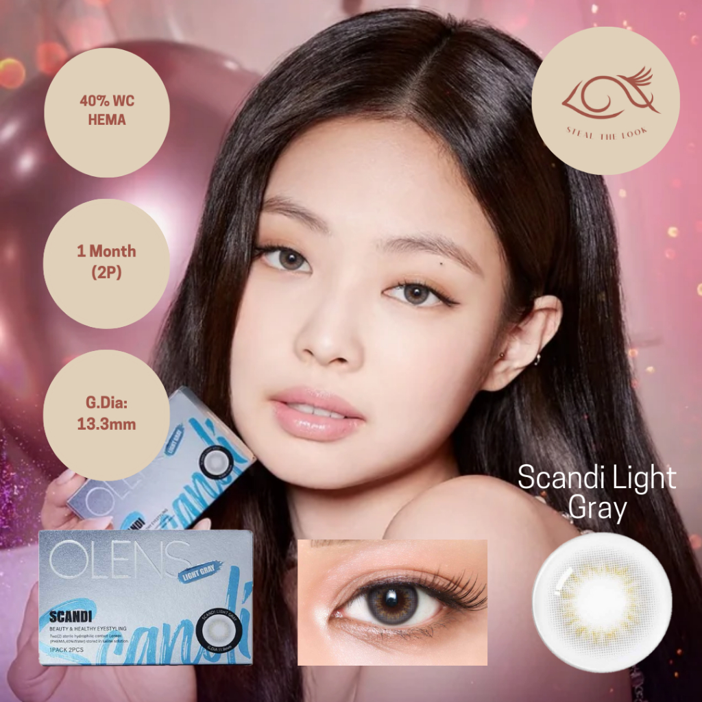 Ready Ori 100% Olens Newjeans & Blackpink Monthly Scandi Light Gray Series ( 2pcs = 1 pasang ) pemak