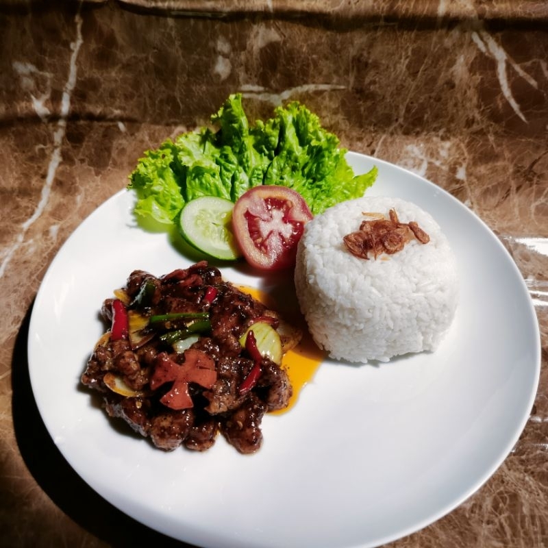 

Nasi ayam fillet lada hitam