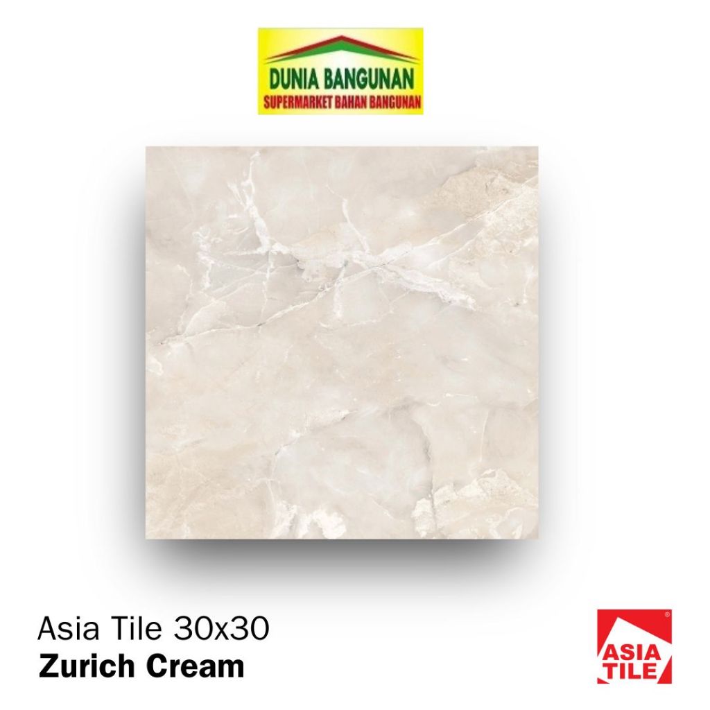 Keramik 30x30 Asia Tile Zurich Cream KWC Keramik Lantai / Keramik Motif Marmer / Keramik Lantai 30x3