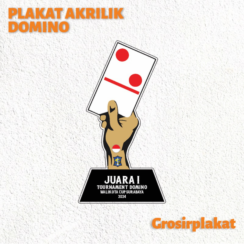 Piala Domino Piala Gaple Plakat Domino Plakat Gaple Akrilik Custom