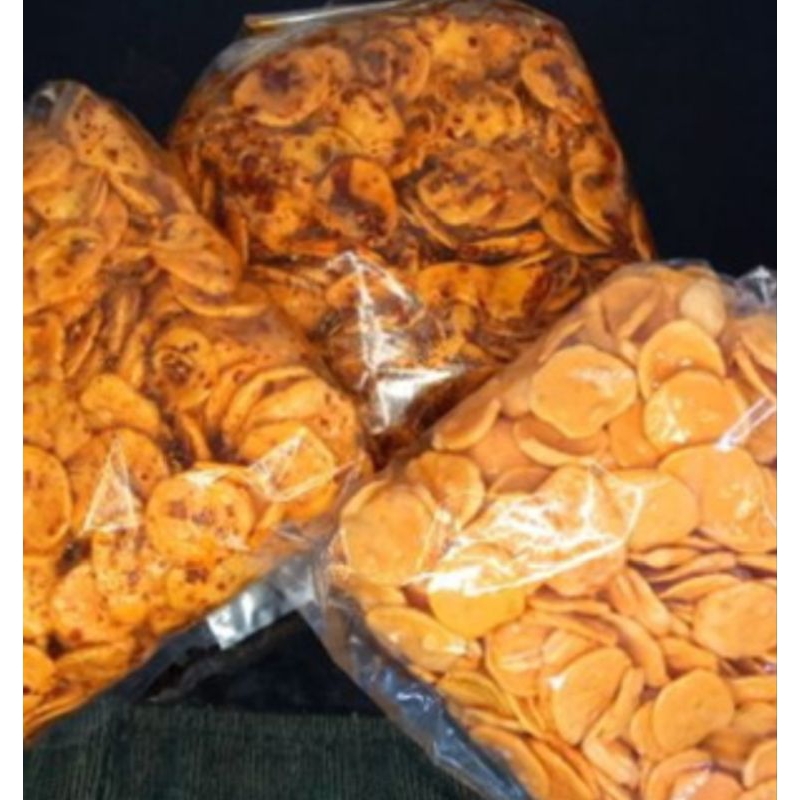 

Makaroni kerupuk bintang kerupuk udang exstra pedas daun jeruk