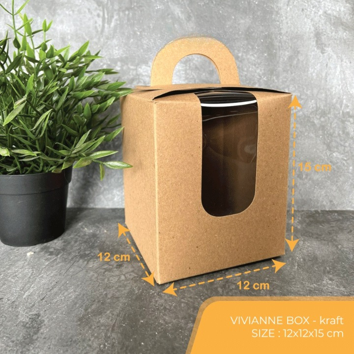 

( 10 pcs ) box jinjing cup cake box tenteng packaging toples candy 250 gram dus ukuran 12 x 12 x 15 cm