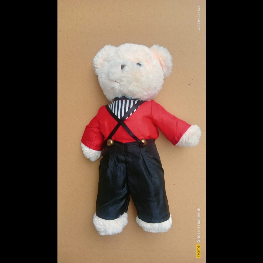 Boneka Teddy Bear Kostum Korea Laki2 30cm Preloved