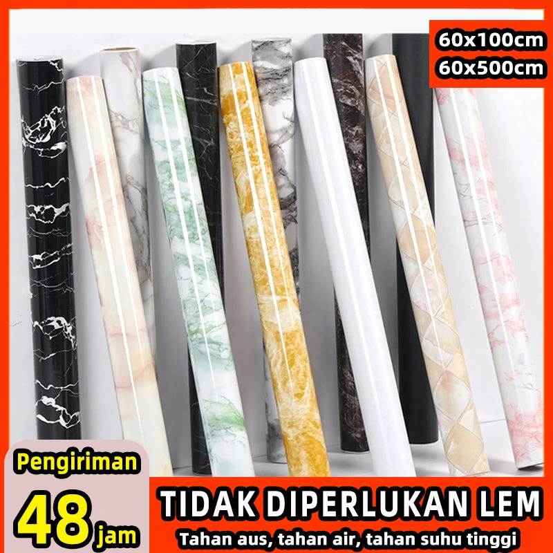 stiker anti air dan minyak- wallpaper dapur-motif-Stiker-Marmer-Marble-Glossy-wallpaper lantai dapur