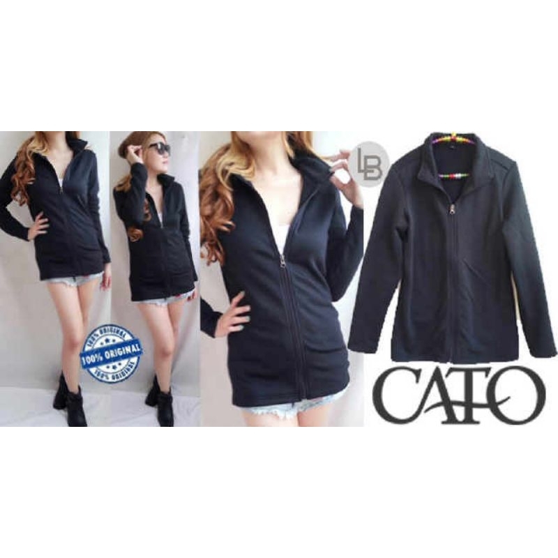 CATO  black basic fuzzy jacket