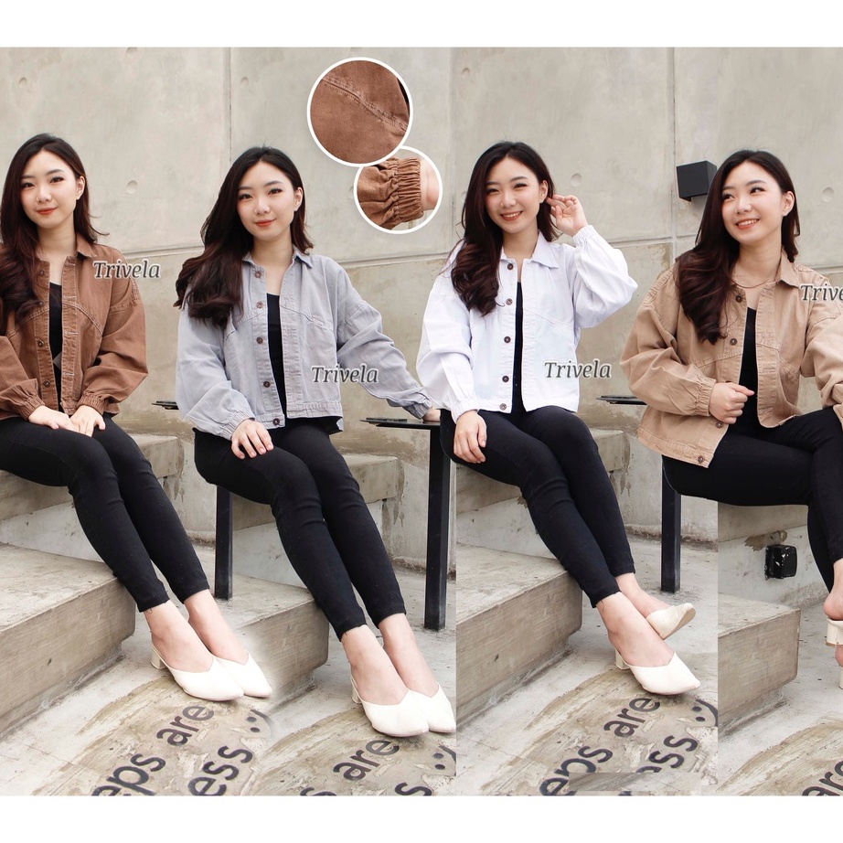 Promo JAKET JEANS OVERSIZED WANITA  JAKET JEANS WARNA  JAKET JEANS JUMBO  JAKET JEANS VINTAGE  NIRIN