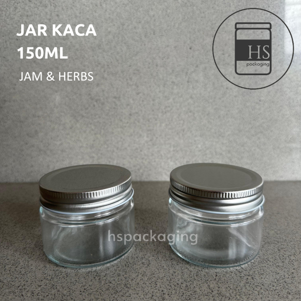TUTUP STAINLESS GLASS JAR 150ML / Jar Kaca 150ML  / TOPLES KACA 150ML