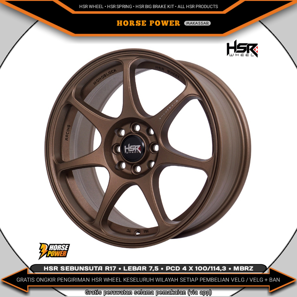Velg R17 • Mobil 4 Baut Roda • Pcd 4 x 100/114,3 • Hsr Sebunsuta