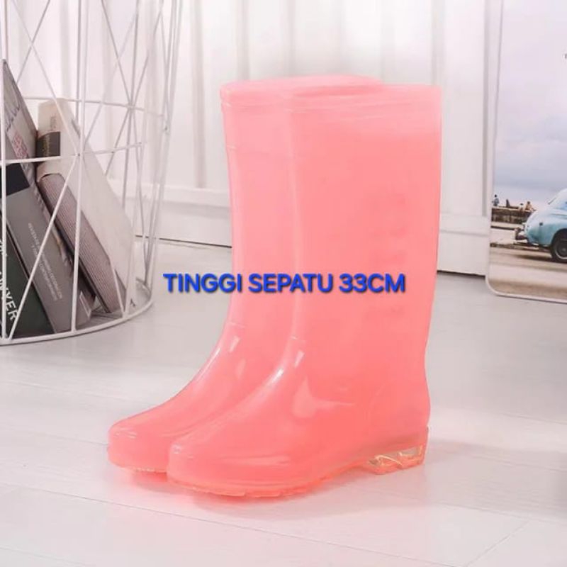 COD Sepatu Boot Wanita Cewek Dewasa Karet Lentur Import panjang 33 Cm Bukan AP Boot APD Medis Pendek