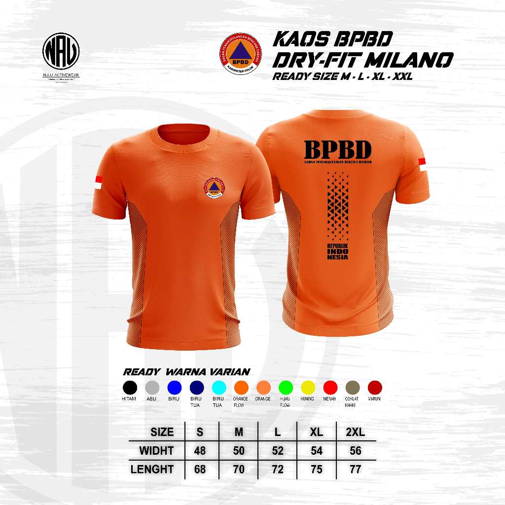 Kaos BPBD - Kaos Jersey BPBD - Kaos DryFit BPBD
