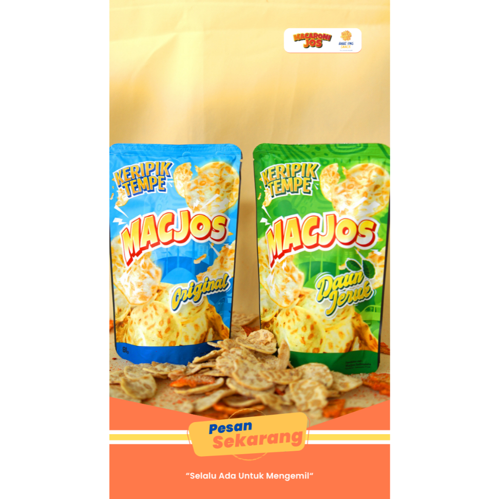 

Snack Keripik Tempe Aneka Rasa Kemasan Premium 100gr by Macaroni Jos