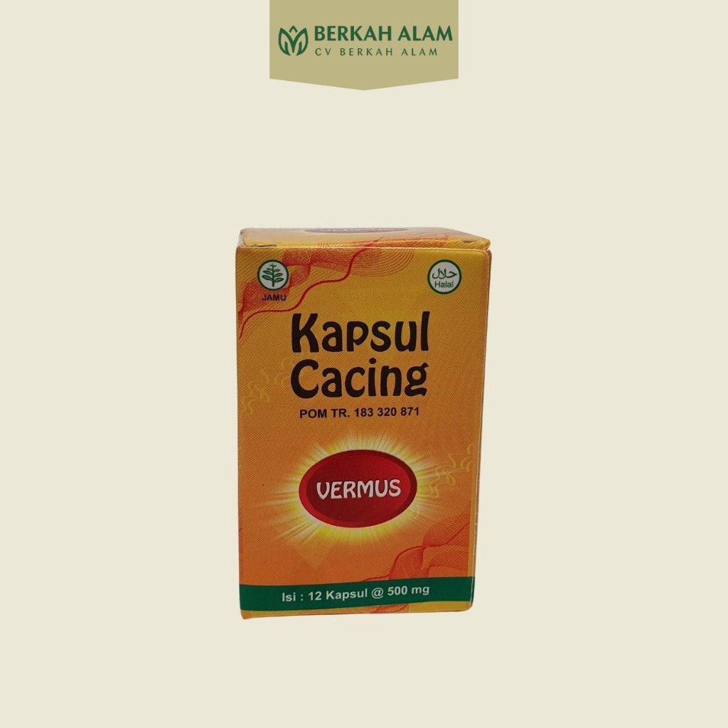 Kapsul Cacing Vermus Kapsul Isi 12 / Kapsul Penurun Demam / Obat Tipes /  Kapsul Vermus