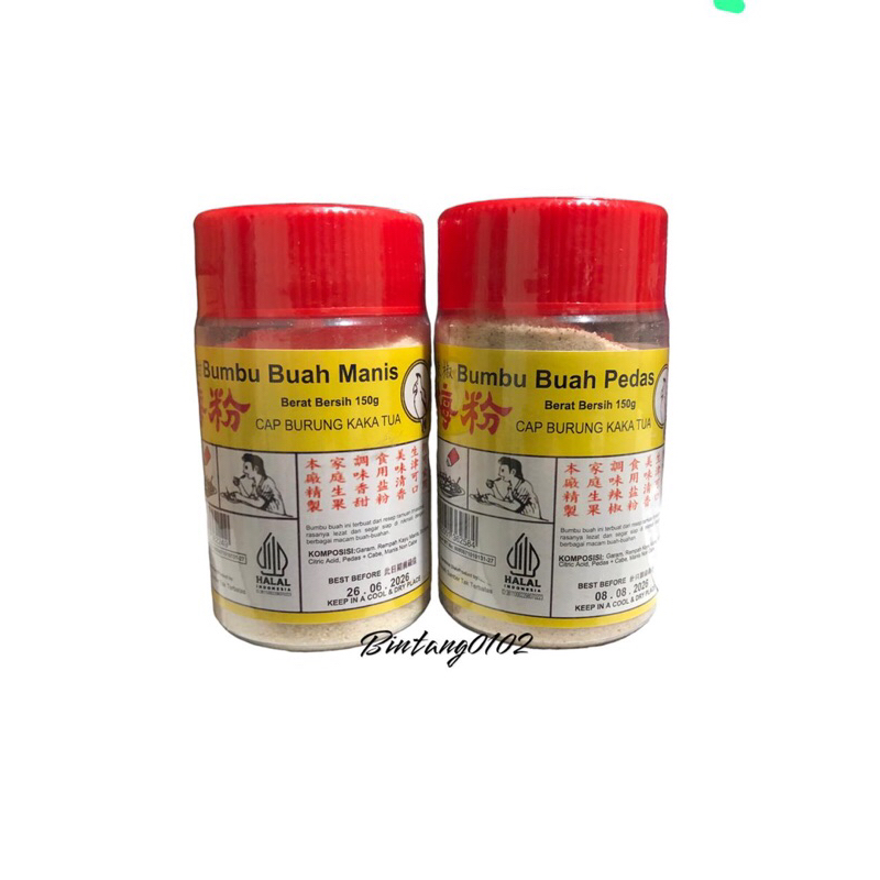 

BUMBU BUAH PEDAS dan MANIS 150gr Cap Burung kakak Tua