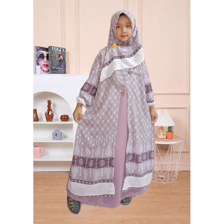 ART E6V Gamis SABYAN anak motif etnik set hijab