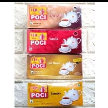 

Teh Cap Poci Teh Hitam Celup Vanilla Teh asli Lemon Melati isi 25s