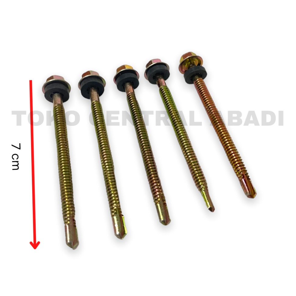 Bagus Dipakai Baut Roofing  Skrup Roofing CAMEL 7mm 7cm 5 pcs  Baut Roofing Baja Ringan  Baut Roofin