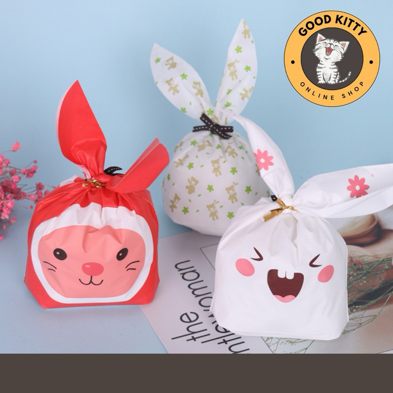

10pcs plastik rabbit souvernir ultah 18x30 cm/goddie bag Large bisa untuk snack/ 10pcs Plastik Ikat Snack/Bingkisan Ukuran Sedang